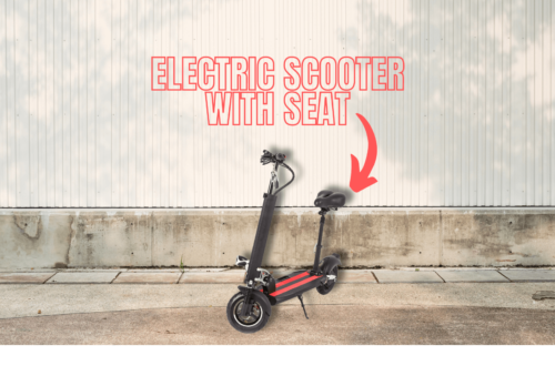 electric scooter with seat in the street