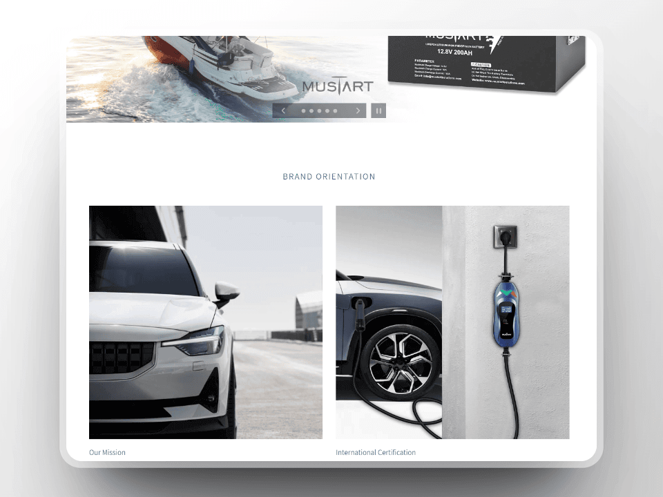 Mustart brand with different ev charging solutions