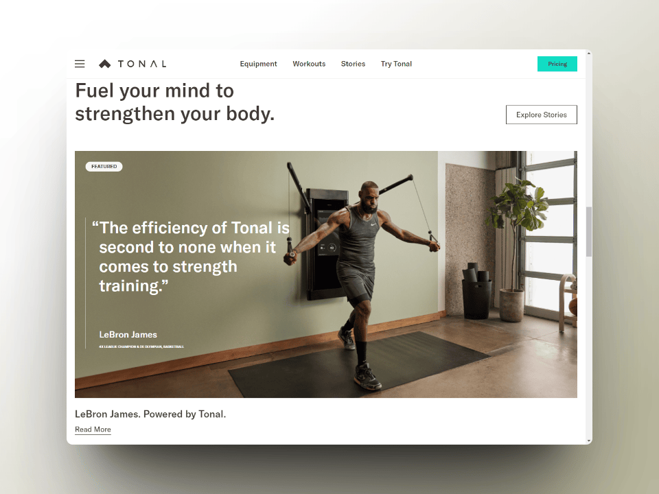 Gương thông minh Tonal Fitness để tập luyện tại nhà và tập gym tại nhà