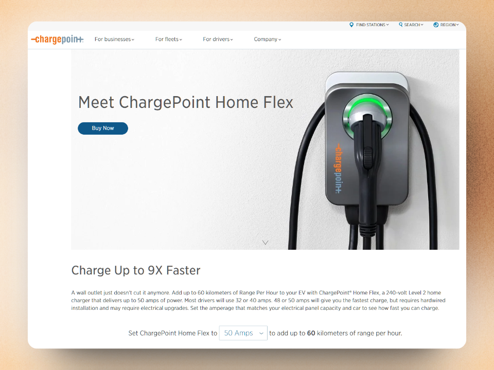 chargepoint home flex charger that is 9x faster to charger