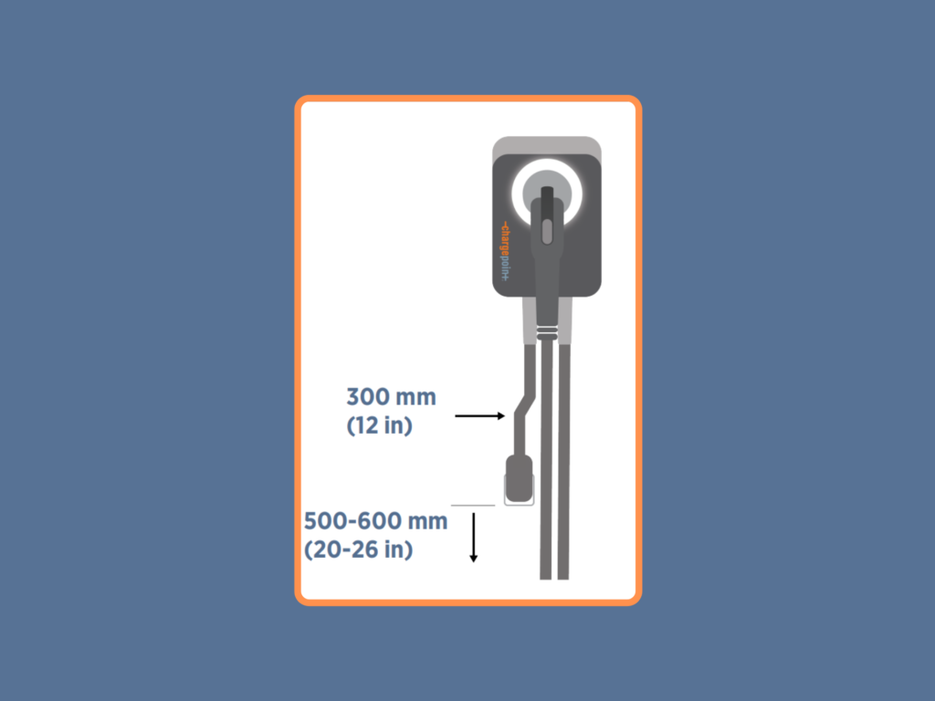 Installation guide and distance of home flex charger from the outlet.