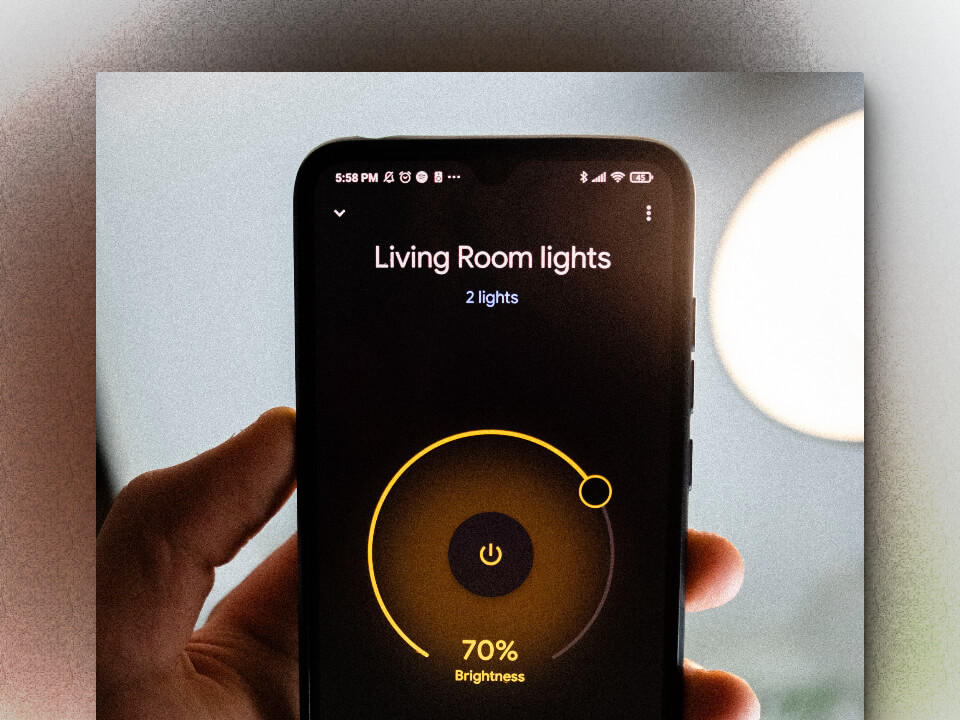 Smart lighting can be controlled with app.