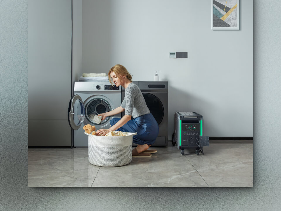 Smart home with a washing machine that is smart and efficient.