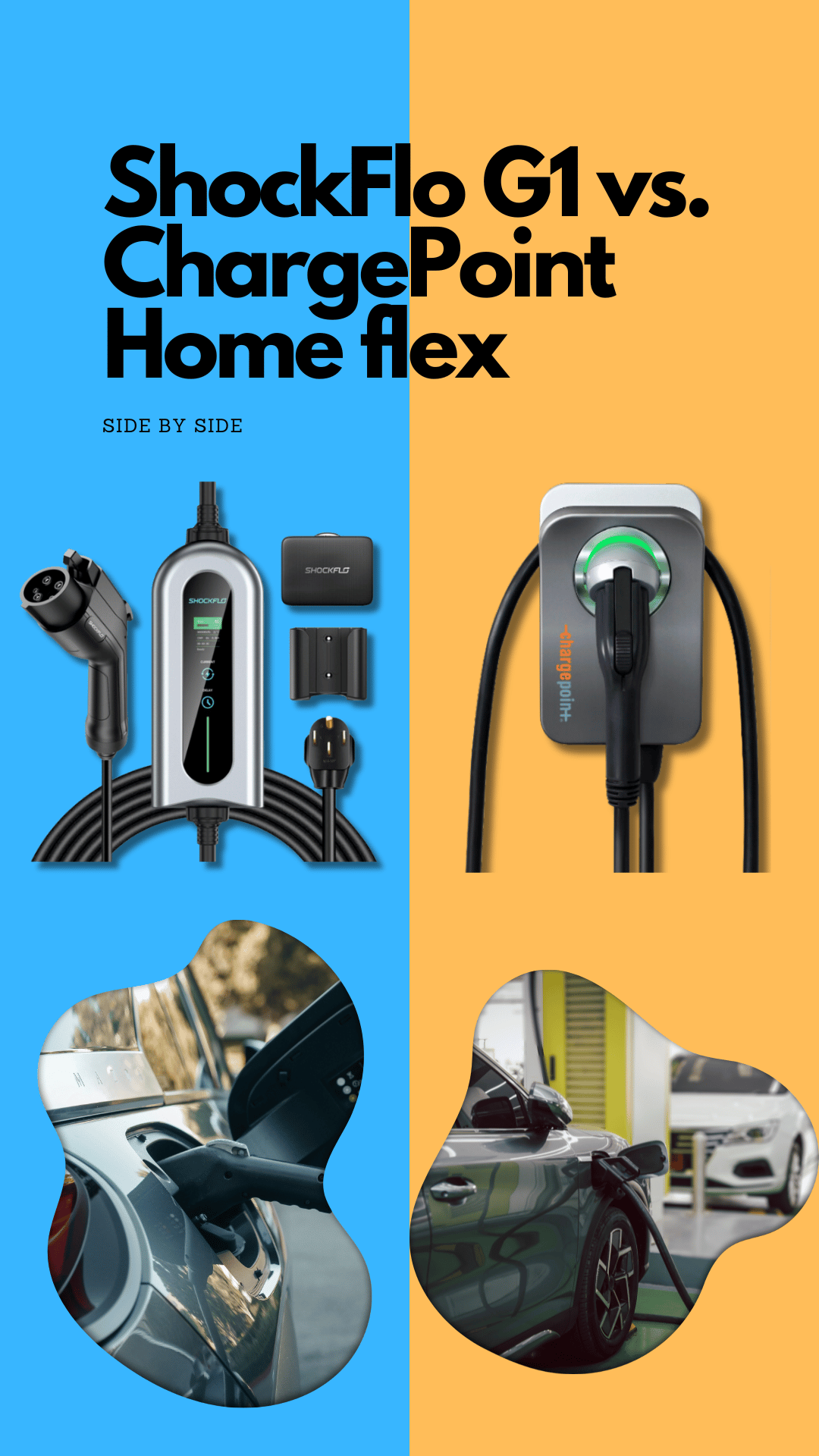 side by side comparison shockflo g1 vs chargepoint home flex 